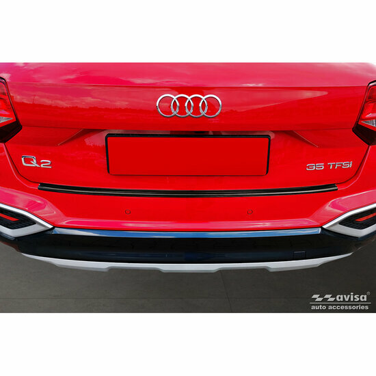 Zwart RVS Achterbumperprotector passend voor Audi Q2 Facelift 2020-