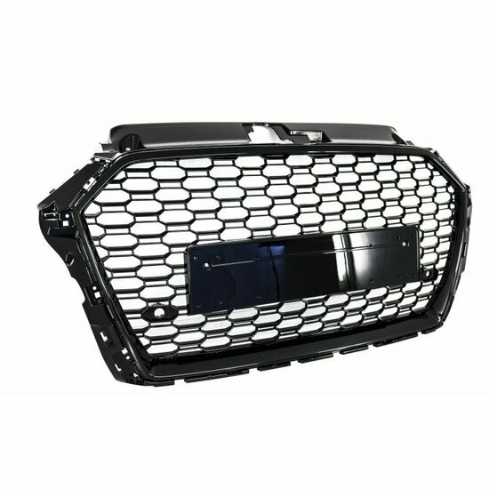 Glanzend zwarte grill honingraad passend voor Audi A3 8V model 2016 - 2020