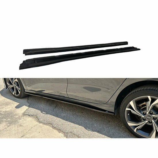 Set sideskirts passend voor Audi A3 (8Y) 2020- (ABS Glanzend zwart)