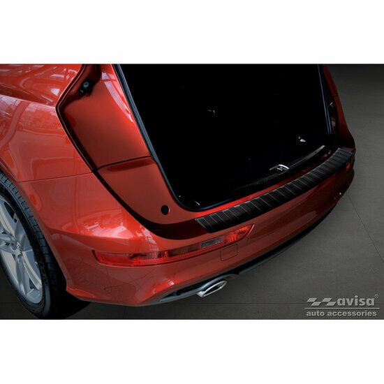 Matzwart RVS Achterbumperprotector passend voor Audi Q5 2008-2012 &amp; 2012- &#039;Ribs&#039;