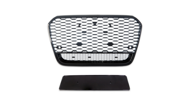 Glanzend zwarte grill honingraad passend voor Audi A6 C7 model 2011 - 2015 