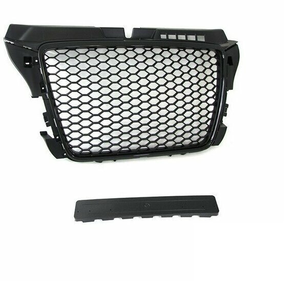 Glanzend zwarte grill honingraad passend voor Audi A3 model 2008 - 2012