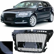  Glanzend zwarte grill passend voor Audi A3 en S3 8P model 2008 - 2012