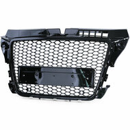  Glanzend zwarte grill passend voor Audi A3 en S3 8P model 2008 - 2012