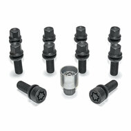 H&amp;R Wielboutenset bolkonisch met beweegbare ring R13 M14x1.50 - Lengte 36mm - Zwart - 10 stuks (bv. passend voor Audi S5) - incl. wielsloten