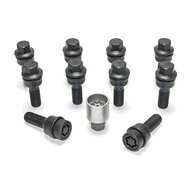 H&amp;R Wielboutenset bolkonisch met beweegbare ring R14 M14x1.50 - Lengte 38mm - Zwart - 10 stuks (bv. passend voor Audi Q3, Q5) - incl. wielsloten