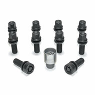 H&amp;R Wielboutenset bolkonisch met beweegbare ring R13 M14x1.50 - Lengte 39mm - Zwart - 10 stuks (bv. passend voor Audi S5) - incl. wielsloten