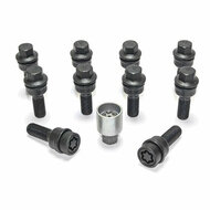 H&amp;R Wielboutenset bolkonisch met beweegbare ring R14 M14x1.50 - Lengte 40mm - Zwart - 10 stuks (bv. passend voor Audi Q3, Q5) - incl. wielsloten