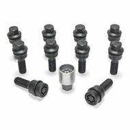 H&amp;R Wielboutenset bolkonisch met beweegbare ring R14 M14x1.50 - Lengte 41mm - Zwart - 10 stuks (bv. passend voor Audi Q3, Q5) - incl. wielsloten