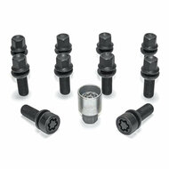 H&amp;R Wielboutenset bolkonisch met beweegbare ring R13 M14x1.50 - Lengte 45mm - Zwart - 10 stuks (bv. passend voor Audi S5) - incl. wielsloten