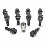 H&amp;R Wielboutenset bolkonisch met beweegbare ring R14 M14x1.50 - Lengte 45mm - Zwart - 10 stuks (bv. passend voor Audi Q3, Q5) - incl. wielsloten