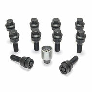 H&amp;R Wielboutenset bolkonisch met beweegbare ring R14 M14x1.50 - Lengte 48mm - Zwart - 10 stuks (bv. passend voor Audi Q3, Q5) - incl. wielsloten