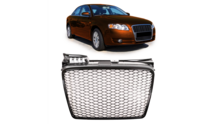 Glanzend zwarte grill honingraad passend voor Audi A4 B7 model 2004 - 2008